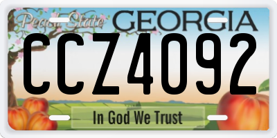 GA license plate CCZ4092