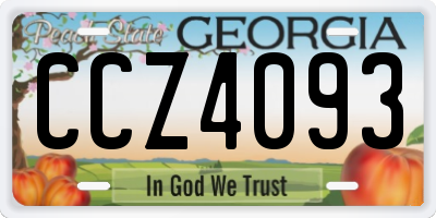 GA license plate CCZ4093