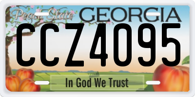 GA license plate CCZ4095