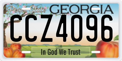 GA license plate CCZ4096