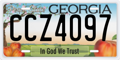 GA license plate CCZ4097