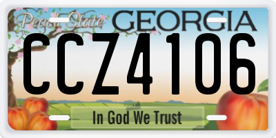 GA license plate CCZ4106