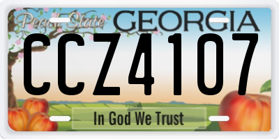 GA license plate CCZ4107