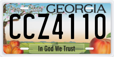 GA license plate CCZ4110