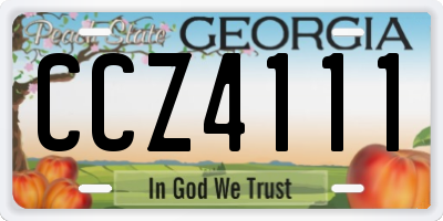 GA license plate CCZ4111