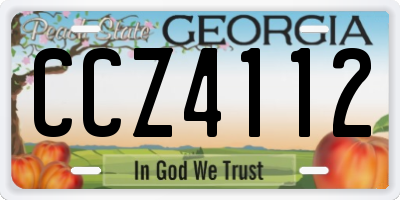 GA license plate CCZ4112
