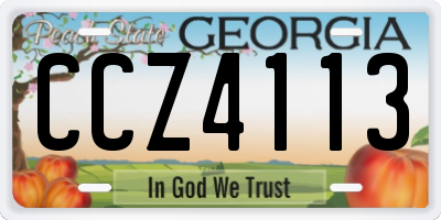 GA license plate CCZ4113