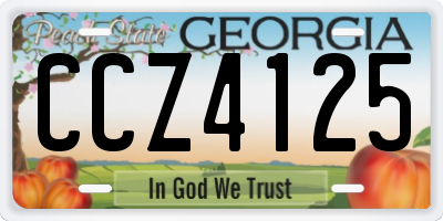 GA license plate CCZ4125