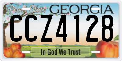 GA license plate CCZ4128