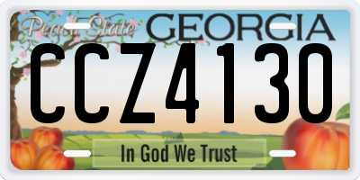 GA license plate CCZ4130