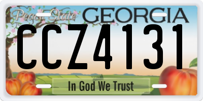 GA license plate CCZ4131
