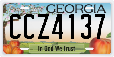 GA license plate CCZ4137