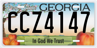 GA license plate CCZ4147