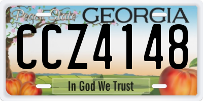 GA license plate CCZ4148