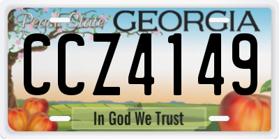 GA license plate CCZ4149