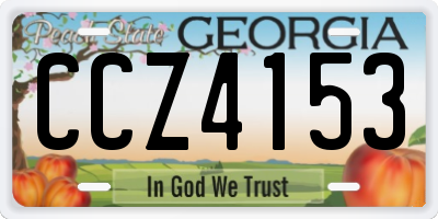 GA license plate CCZ4153