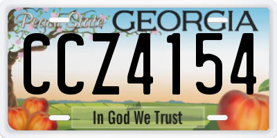 GA license plate CCZ4154