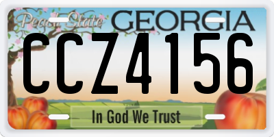 GA license plate CCZ4156