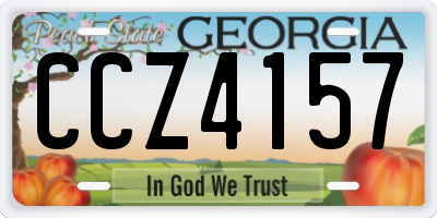 GA license plate CCZ4157