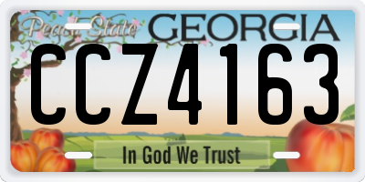 GA license plate CCZ4163