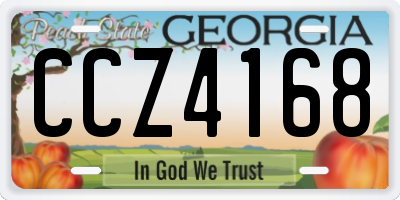 GA license plate CCZ4168
