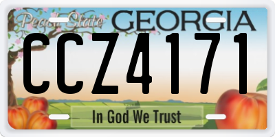 GA license plate CCZ4171