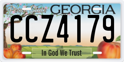 GA license plate CCZ4179