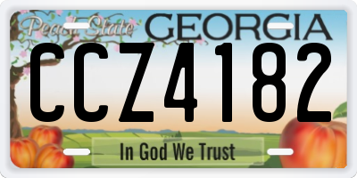 GA license plate CCZ4182