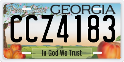 GA license plate CCZ4183