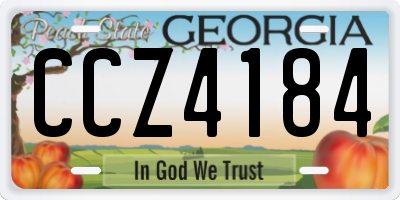 GA license plate CCZ4184