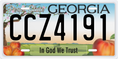 GA license plate CCZ4191