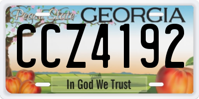 GA license plate CCZ4192
