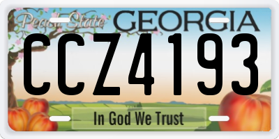 GA license plate CCZ4193