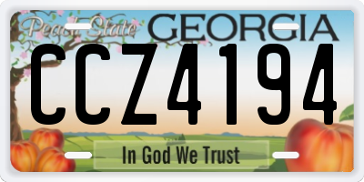 GA license plate CCZ4194