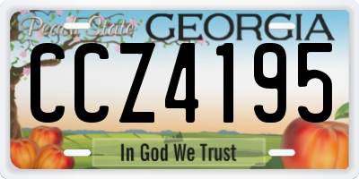 GA license plate CCZ4195