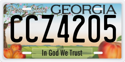 GA license plate CCZ4205