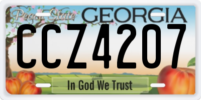 GA license plate CCZ4207