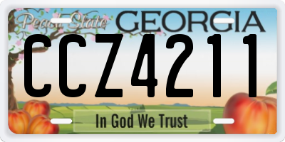 GA license plate CCZ4211