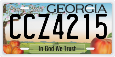GA license plate CCZ4215