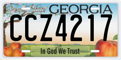 GA license plate CCZ4217