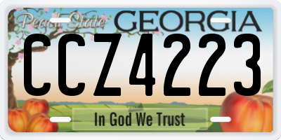 GA license plate CCZ4223