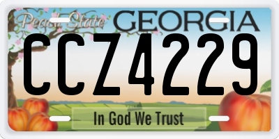 GA license plate CCZ4229
