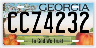 GA license plate CCZ4232