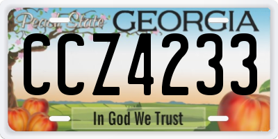 GA license plate CCZ4233