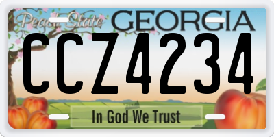 GA license plate CCZ4234