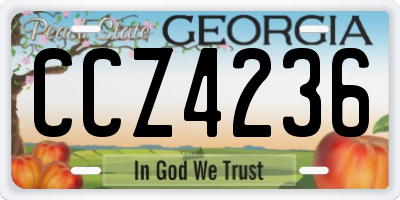 GA license plate CCZ4236