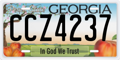 GA license plate CCZ4237