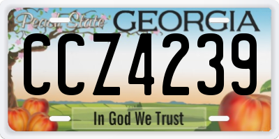 GA license plate CCZ4239