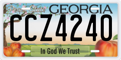 GA license plate CCZ4240