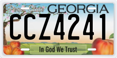 GA license plate CCZ4241